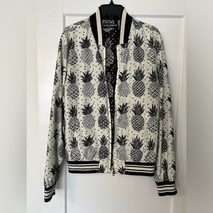DOLCE & GABBANA pineapple Bomber Jacket Cream Black Pineapple Bomber IT44